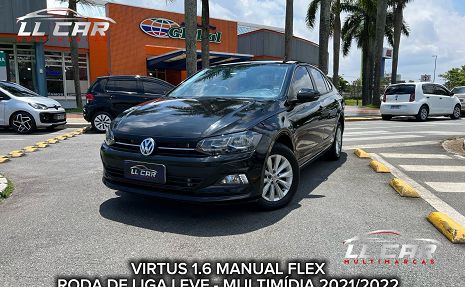 VIRTUS MANUAL 1.6 FLEX - MULTIMÍDIA - RODA DE LIGA LEVE Preto - 2022 Oferta imperdível!