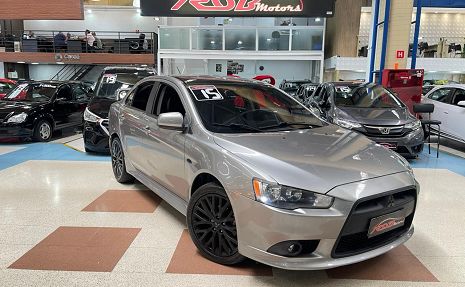 LANCER 2.0 AUTOMATICO BANCO DE COURO+MULTIMIDIA Cinza - 2015 Oportunidade Única !