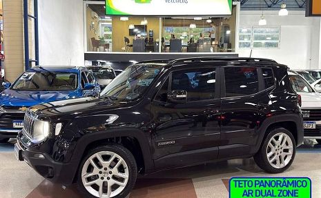 RENEGADE 1.8 LIMITED + TETO E COURO (BAIXO KM) Preto - 2021 Km baixa!