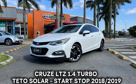 CRUZE LTZ 1.4 TURBO - TETO SOLAR - BANCOS EM COURO  Branco - 2019 Impecável!