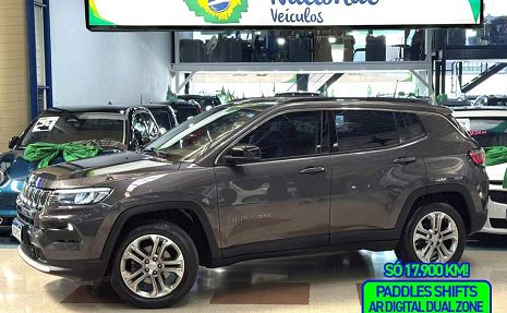 COMPASS 1.3 T270 LONGITUDE + COURO (SÓ 17MIL KM) Cinza - 2022 Km baixa!